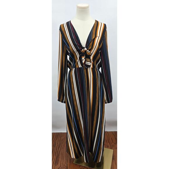 All In Favor Autumn Striped Maxi Dress - Picture 1 of 5